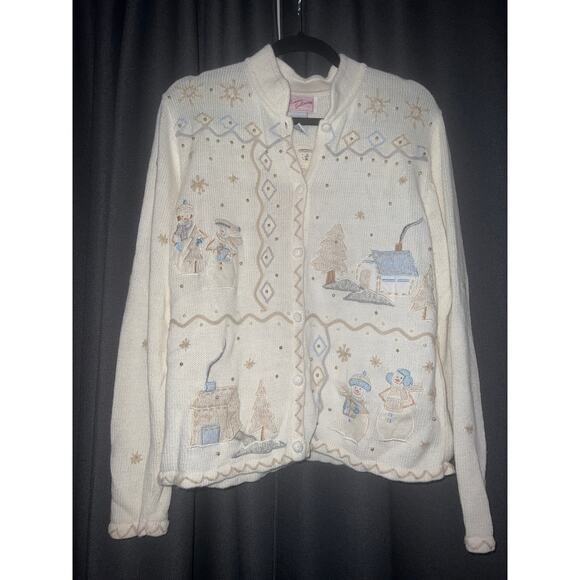 Ugly Christmas Sweater Xmas Cardigan Size Large - Picture 1 of 3